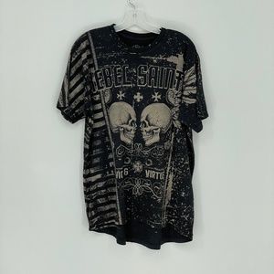 REBEL SAINTS by Affliction Garage Skull Short Sleeve T-Shirt